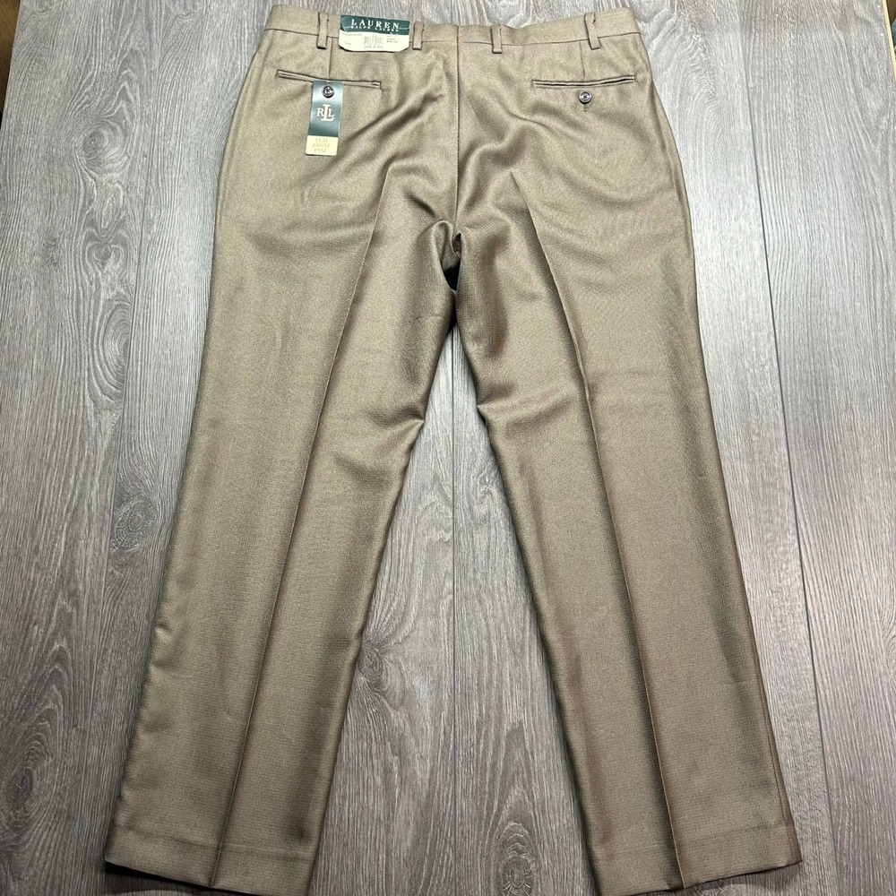 Lauren Ralph Lauren Mens Tan Flat Front Dress Pants 38W x 30L NWT NVELPDVXL002